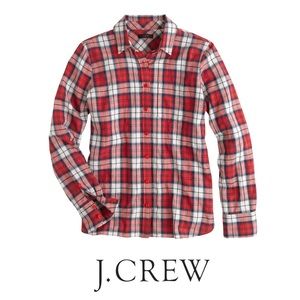 J.CREW SHRUNKEN BOY SHIRT IN CERISE PLAID